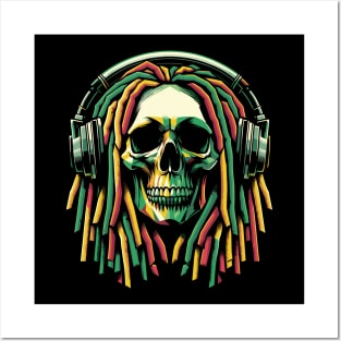 Rasta Skull Posters and Art